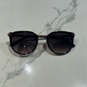 Warby Parker Whittier sunglasses, Jet Black with polished gold